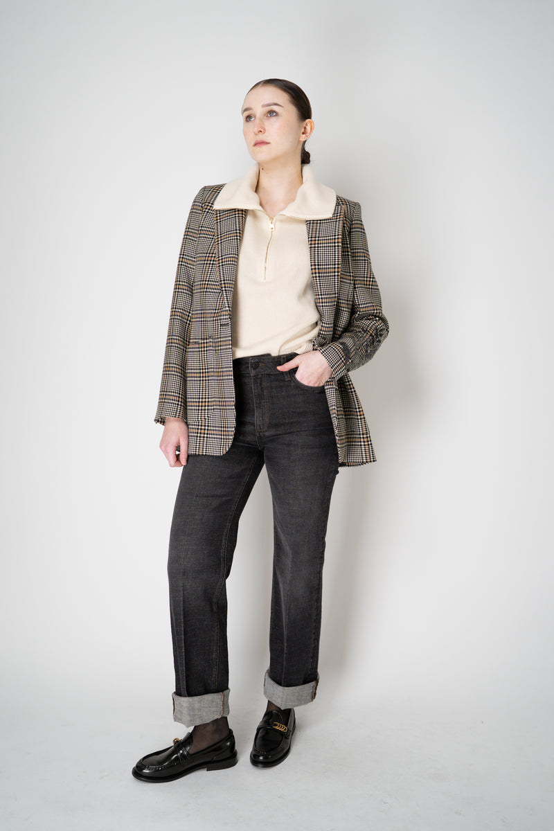 Lorena Antoniazzi Houndstooth-Plaid Wool Blazer with Sequin Applique in Multicolour Print Vancouver. Shop Online or in Store.