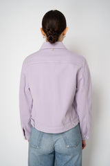 Lorena Antoniazzi Jean Jacket with Floral Embroidery in Lilac Vancouver. Shop Online or in Store.