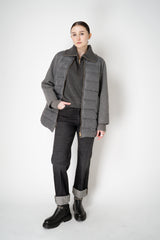 Lorena Antoniazzi Knit Cashmere High Neck Zip Sleeveless Top in Grey Vancouver. Shop Online or in Store.