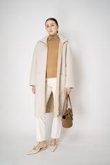 Lorena Antoniazzi Lightweight Virgin Wool Collared Ribbed Turtleneck in Camel Vancouver. Shop Online or in Store.