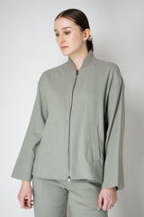 Lorena Antoniazzi Linen Lounge Jacket in Sage Green Vancouver. Shop Online or in Store.