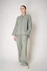 Lorena Antoniazzi Linen Lounge Jacket in Sage Green Vancouver. Shop Online or in Store.