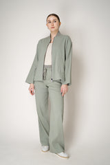 Lorena Antoniazzi Linen Lounge Jacket in Sage Green Vancouver. Shop Online or in Store.