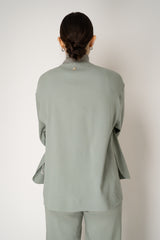 Lorena Antoniazzi Linen Lounge Jacket in Sage Green Vancouver. Shop Online or in Store.