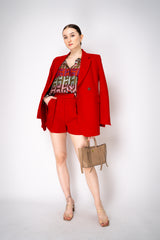Lorena Antoniazzi Linen Shorts in Red Vancouver. Shop Online or in Store