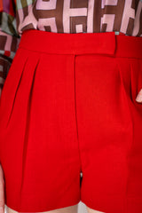 Lorena Antoniazzi Linen Shorts in Red Vancouver. Shop Online or in Store