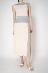 Lorena Antoniazzi Liquid Drape Knit Skirt in Grey and Beige Colour Blocking Vancouver. Shop Online or in Store.