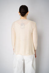 Lorena Antoniazzi Liquid Drape Open Front Cardigan with Tonal Sequin Details in Gold Vancouver. Shop Online or in Store.