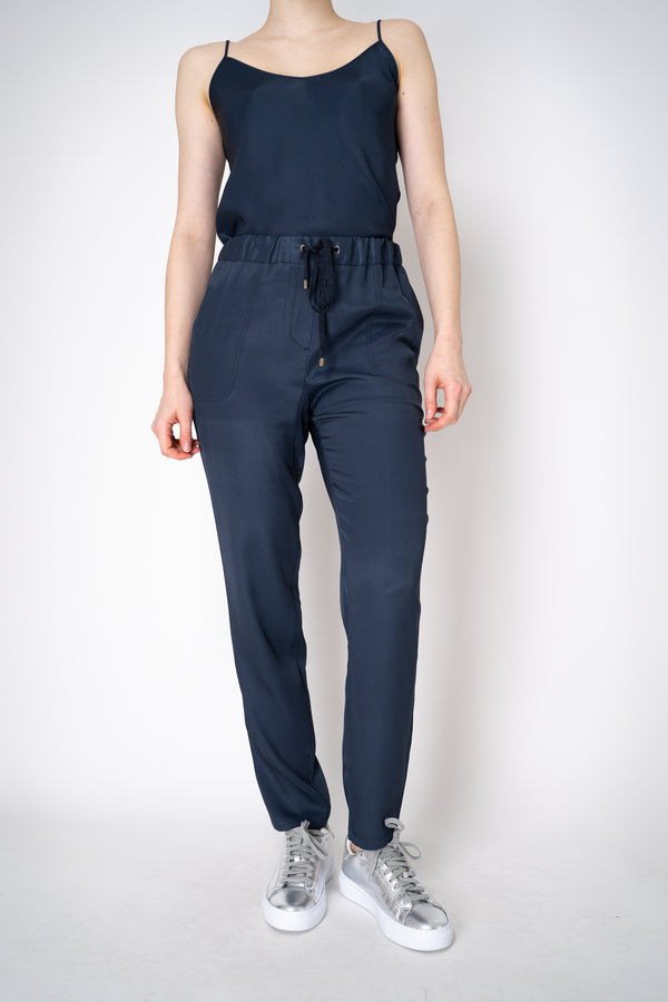 Lorena Antoniazzi Lorena Antoniazzi Silk Pull-On Pants in Navy Vancouver. Shop Online or in Store