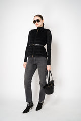 Lorena Antoniazzi Mid Rise 5-Pocket Style Cropped Jeans in Dark Grey Wash Vancouver. Shop Online or in Store.