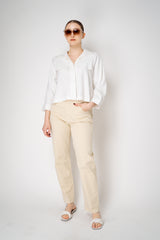 Lorena Antoniazzi Mid Rise Cropped Tapered Jeans in Vanilla Vancouver. Shop Online or in Store.