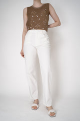 Lorena Antoniazzi Mid Rise Cropped Tapered Jeans in White Vancouver. Shop Online or in Store.