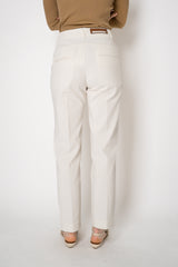 Lorena Antoniazzi Mid Rise Tapered Corduroy Pants in Off-White Vancouver. Shop Online or in Store.