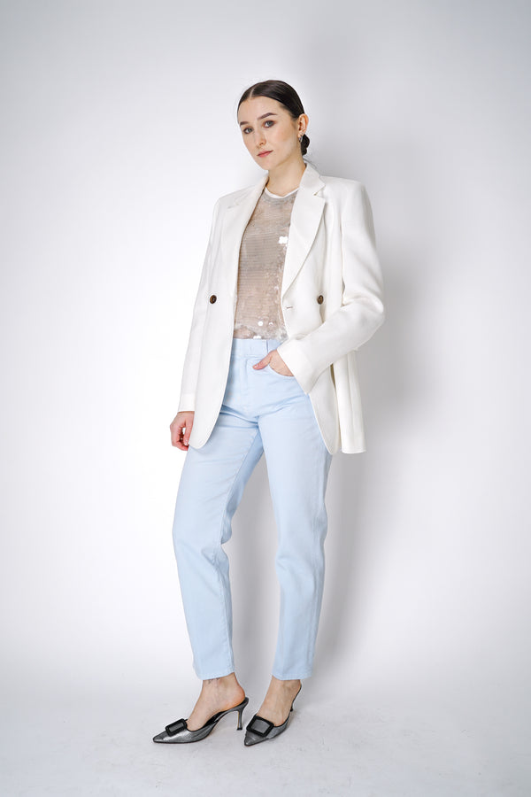 Lorena Antoniazzi Mid Rise Tapered Jeans in Light Blue Vancouver. Shop Online or in Store.