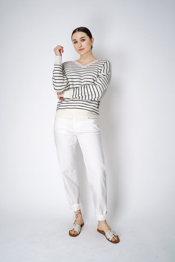 Lorena Antoniazzi Mid Rise Tapered Jeans in White Vancouver. Shop Online or in Store.