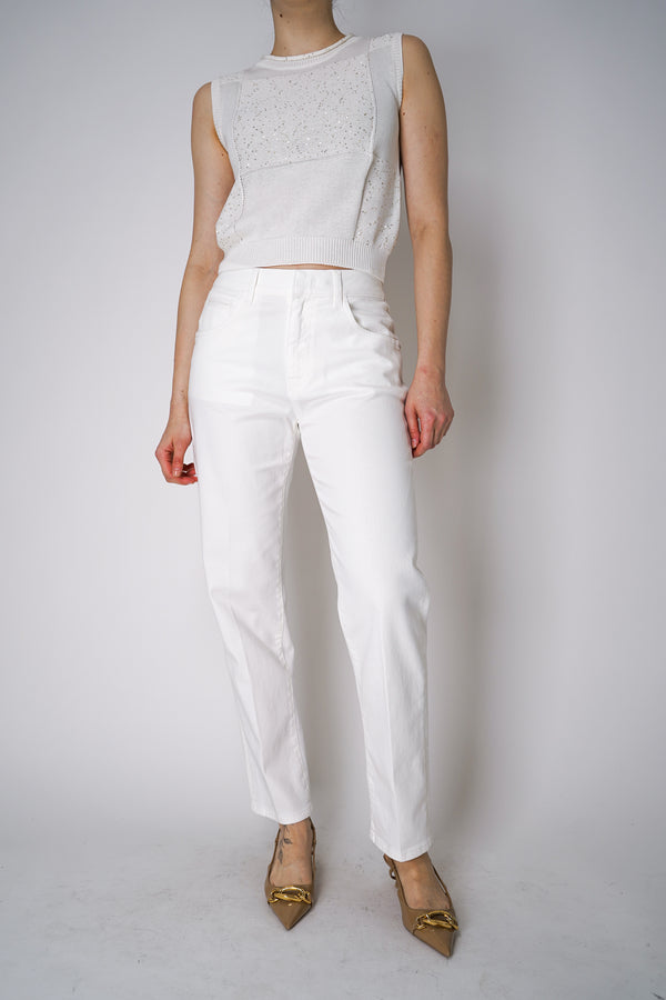 Lorena Antoniazzi Mid Rise Tapered Jeans in White Vancouver. Shop Online or in Store.
