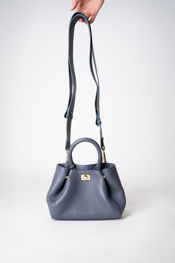 Lorena Antoniazzi Mini Boat Shoulder Bag in Petrol Blue Vancouver. Shop Online or in Store