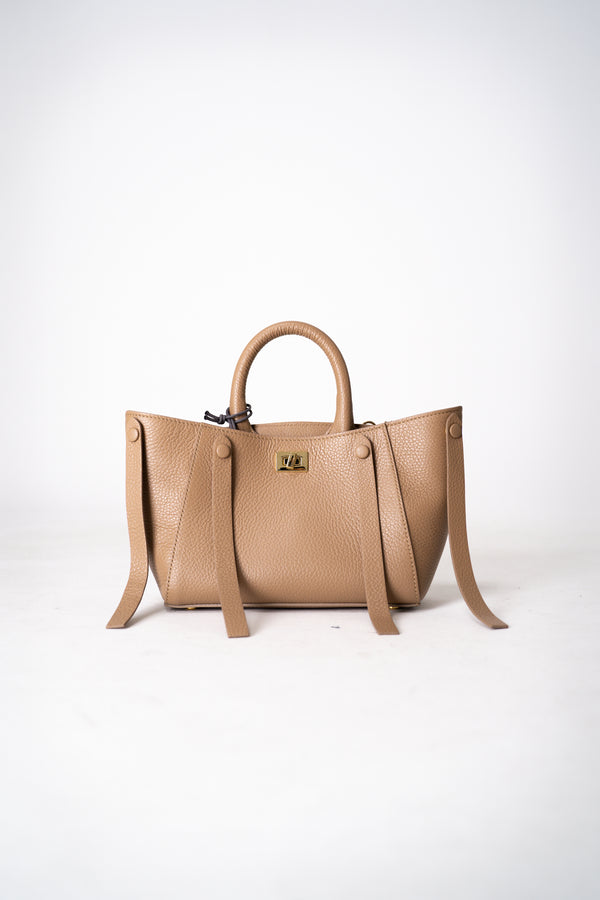Lorena Antoniazzi Mini Boat Shoulder Bag in Tan Vancouver. Shop Online or in Store