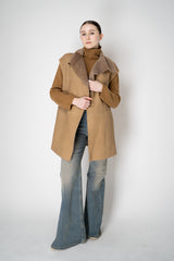 Lorena Antoniazzi Moahir Wool Two Faced Leather Vest in Camel Beige Vancouver. Shop Online or in Store.