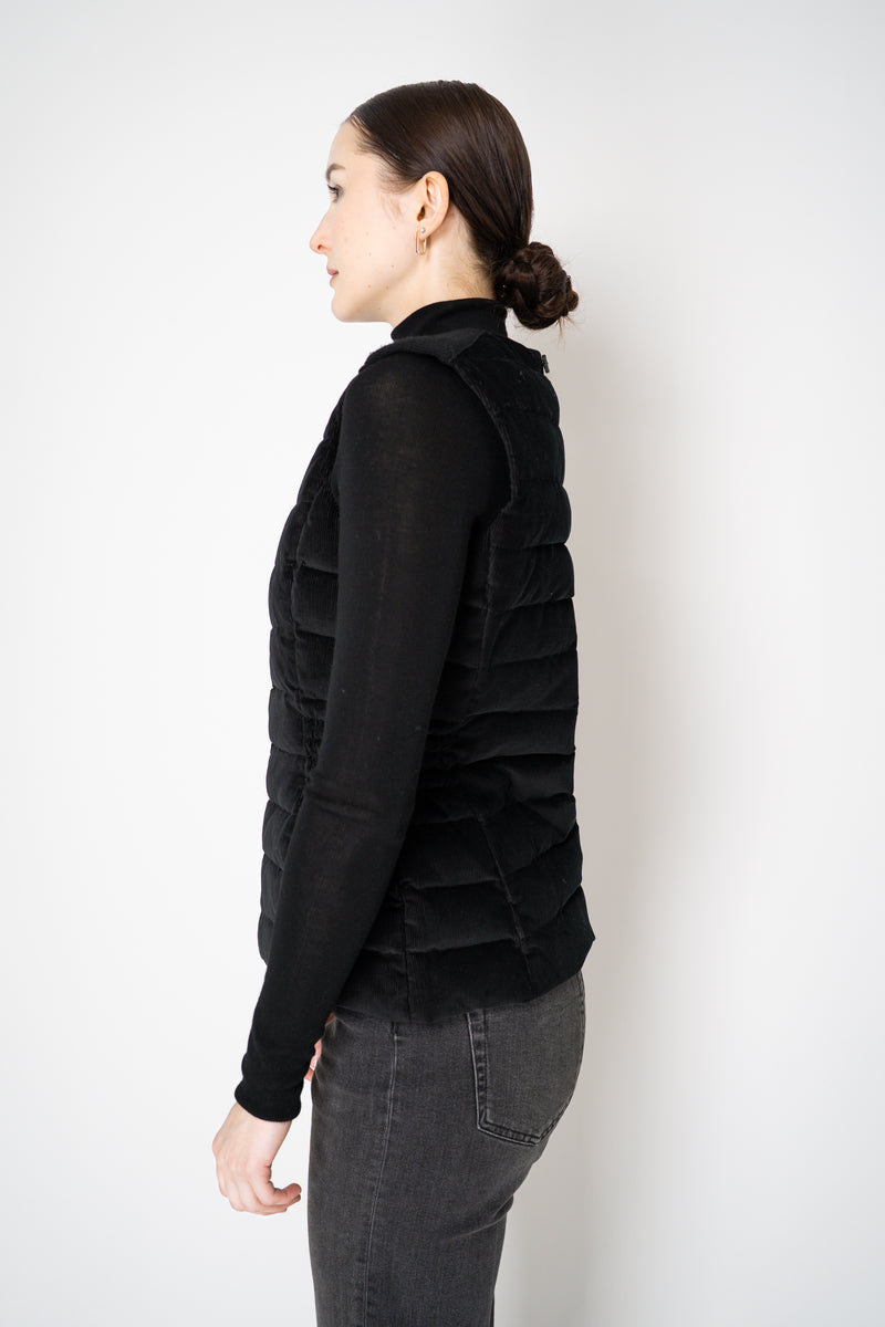 Lorena Antoniazzi Padded Corduroy Hourglass Vests in Black Vancouver. Shop Online or in Store.