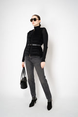 Lorena Antoniazzi Padded Corduroy Hourglass Vests in Black Vancouver. Shop Online or in Store.