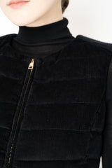 Lorena Antoniazzi Padded Corduroy Hourglass Vests in Black Vancouver. Shop Online or in Store.