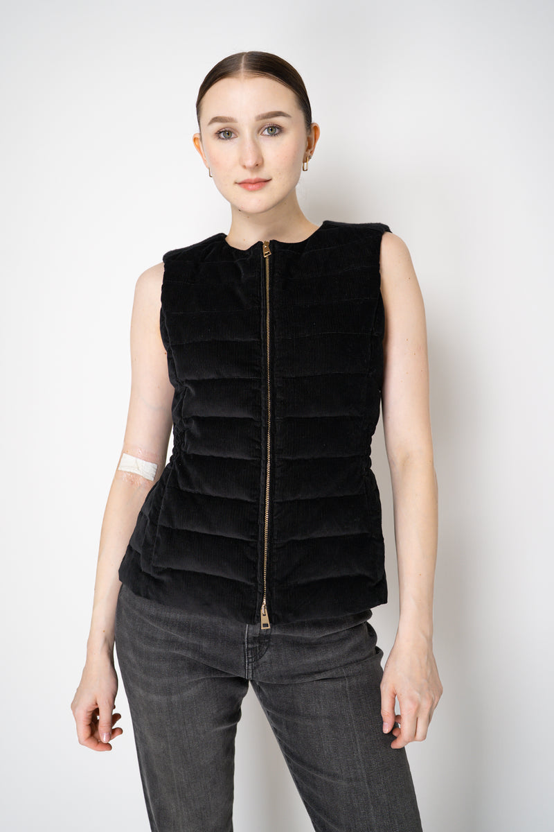Lorena Antoniazzi Padded Corduroy Hourglass Vests in Black Vancouver. Shop Online or in Store.