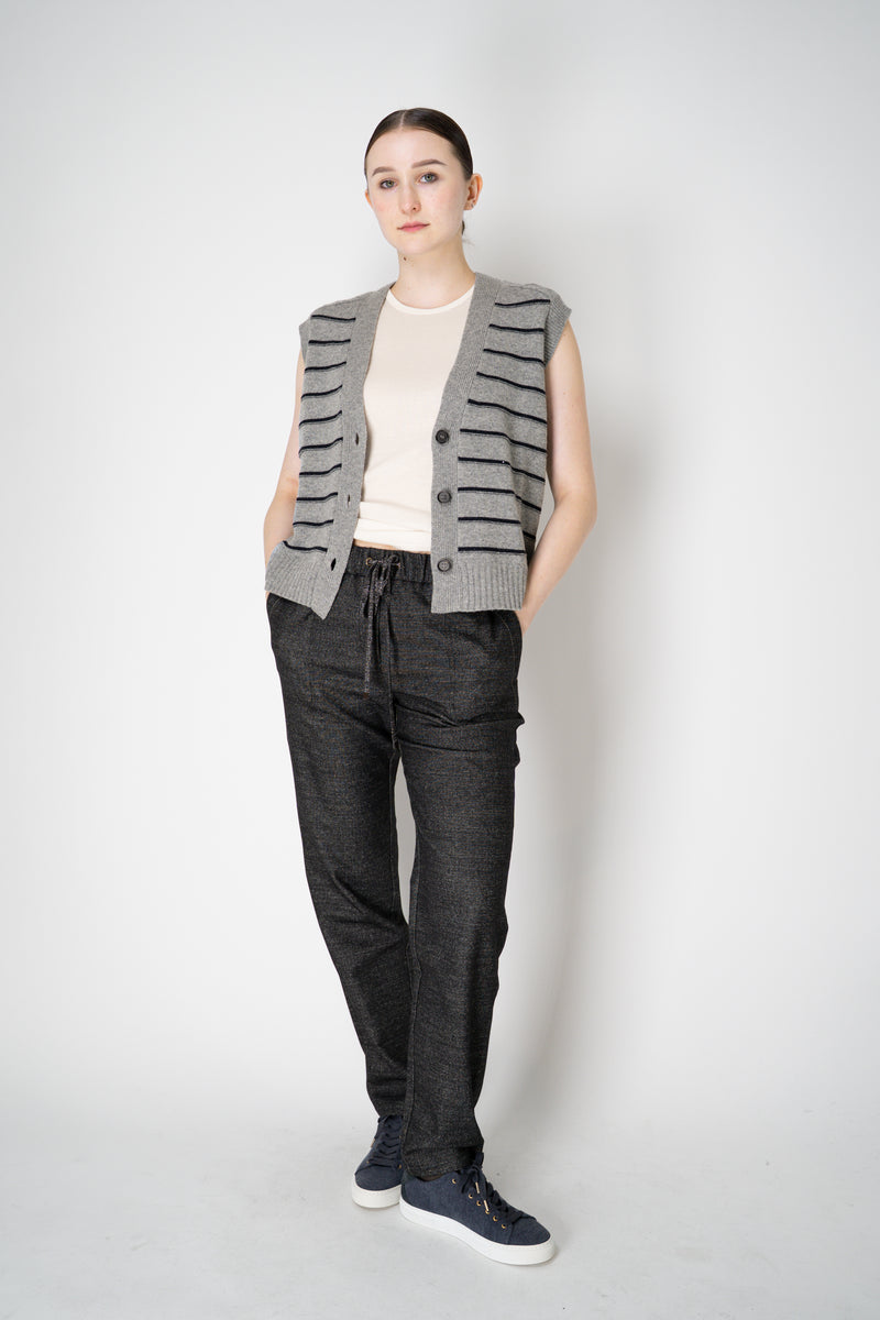 Lorena Antoniazzi Pull-On Style Tapered Flannel Trousers in Grey Melange Vancouver. Shop Online or in Store.