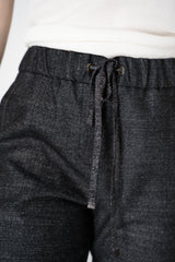 Lorena Antoniazzi Pull-On Style Tapered Flannel Trousers in Grey Melange Vancouver. Shop Online or in Store.