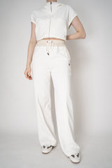 Lorena Antoniazzi Pull-On Track Pants in White and Gold Colour Blocking Vancouver. Shop Online or in Store.