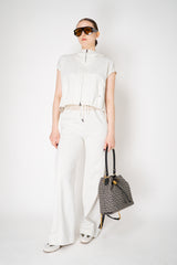 Lorena Antoniazzi Pull-On Track Pants in White and Gold Colour Blocking Vancouver. Shop Online or in Store.