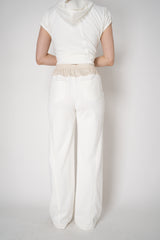 Lorena Antoniazzi Pull-On Track Pants in White and Gold Colour Blocking Vancouver. Shop Online or in Store.
