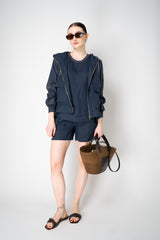 Lorena Antoniazzi Ramie Round Neck Tank Blouse in Navy Vancouver. Shop Online or in Store.