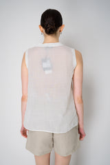 Lorena Antoniazzi Ramie Round Neck Tank Blouse in White Vancouver. Shop Online or in Store.
