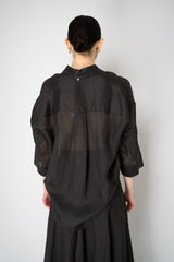 Lorena Antoniazzi Ramie Voile Embroidery Blouse in Black Vancouver. Shop Online or in Store.