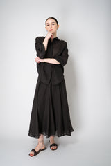 Lorena Antoniazzi Ramie Voile Embroidery Blouse in Black Vancouver. Shop Online or in Store.