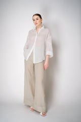 Lorena Antoniazzi Ramie Voile Embroidery Blouse in White Vancouver. Shop Online or in Store.