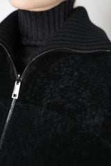 Lorena Antoniazzi Reversible Leather and Shearling Coat in Black Vancouver. Shop Online or in Store.