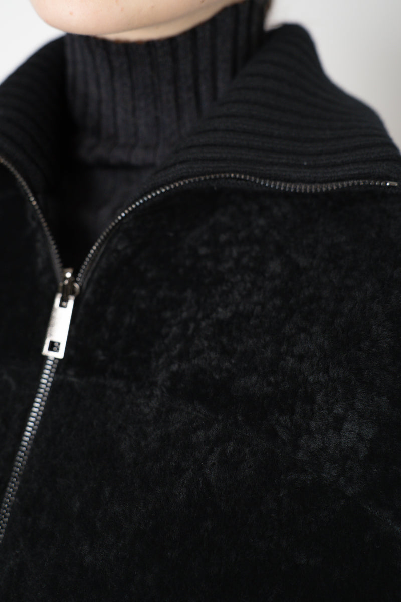 Lorena Antoniazzi Reversible Leather and Shearling Coat in Black Vancouver. Shop Online or in Store.