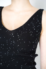 Lorena Antoniazzi Sequin Knit Tank Top in Black Vancouver. Shop Online or in Store. 

