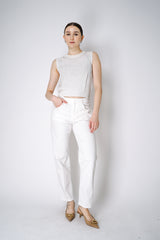 Lorena Antoniazzi Sequined Knit Vest Top in White Vancouver. Shop Online or in Store.
