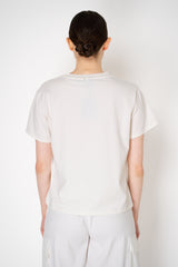 Lorena Antoniazzi Short Sleeve Cotton T-Shirt with Sequined Star Appliqué in Off-White Vancouver. Shop Online or in Store.