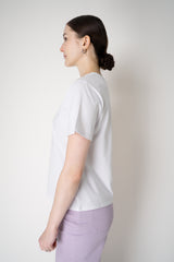 Lorena Antoniazzi Short Sleeve Cotton T-Shirt with Sequined Star Appliqué in White Vancouver. Shop Online or in Store.