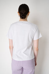 Lorena Antoniazzi Short Sleeve Cotton T-Shirt with Sequined Star Appliqué in White Vancouver. Shop Online or in Store.