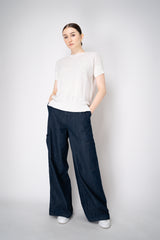 Lorena Antoniazzi Short Sleeve Knit Top with All Over Sequins in White Vancouver. Shop Online or in Store