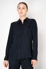Lorena Antoniazzi Silk Twill Button-up Blouse in Black Vancouver. Shop Online or in Store.