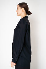 Lorena Antoniazzi Silk Twill Button-up Blouse in Black Vancouver. Shop Online or in Store.