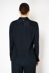 Lorena Antoniazzi Silk Twill Button-up Blouse in Black Vancouver. Shop Online or in Store.