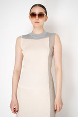 Lorena Antoniazzi Sleeveless Knit Top in Grey and Beige Colour Blocking Vancouver. Shop Online or in Store.