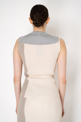 Lorena Antoniazzi Sleeveless Knit Top in Grey and Beige Colour Blocking Vancouver. Shop Online or in Store.